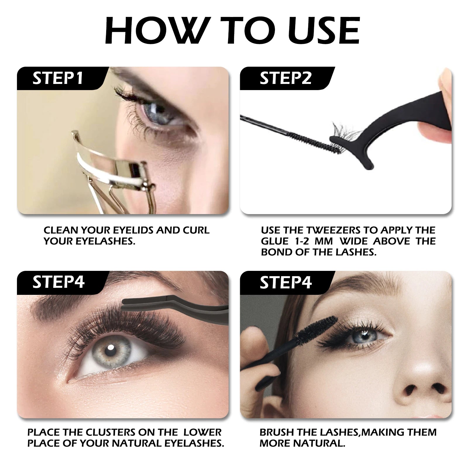 Black Cluster Eyelash Adhesive DIY Segmented Lash Lifting Glue Waterproof Sweatproof Eye Makeup Base Makeup Cosmetic