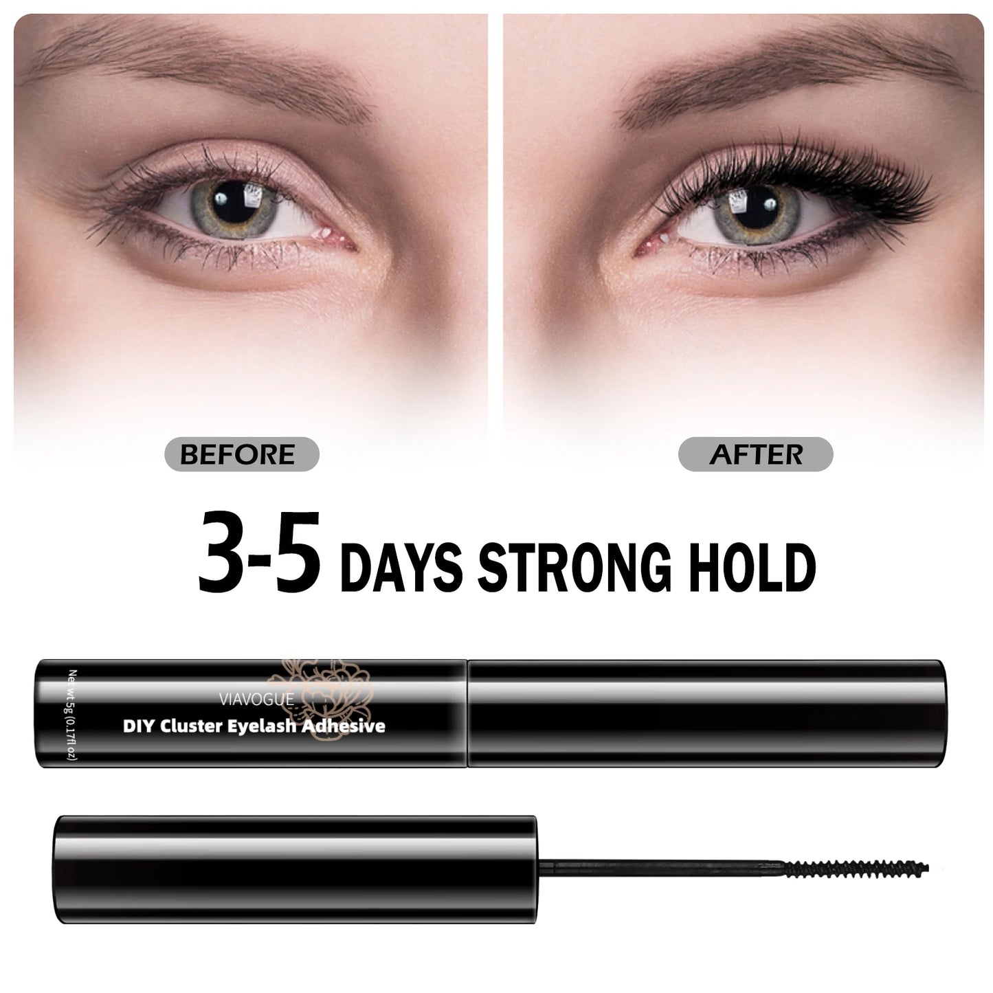 Black Cluster Eyelash Adhesive DIY Segmented Lash Lifting Glue Waterproof Sweatproof Eye Makeup Base Makeup Cosmetic